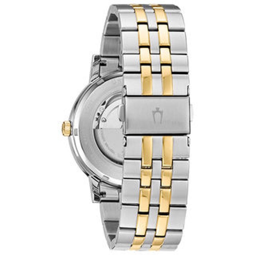 Men's Bulova Classic Automatic Two-Tone Watch with White Dial (Model: 98C130)|Peoples Jewellers