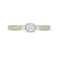 0.45 CT. T.W. Diamond Three Stone Vintage-Style Engagement Ring in 10K Gold|Peoples Jewellers