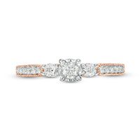 0.45 CT. T.W. Diamond Three Stone Vintage-Style Engagement Ring in 10K Rose Gold|Peoples Jewellers