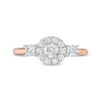 0.69 CT. T.W. Diamond Three Stone Frame Engagement Ring in 10K Rose Gold|Peoples Jewellers