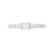 0.69 CT. T.W. Princess-Cut Diamond Three Stone Engagement Ring in 10K Rose Gold|Peoples Jewellers