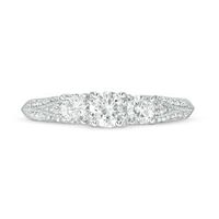 0.75 CT. T.W. Diamond Three Stone V-Sides Vintage-Style Engagement Ring in 10K Gold|Peoples Jewellers