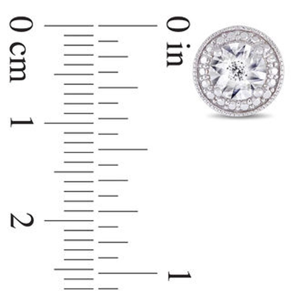Lab Created Opal  17 ct tw Diamond Earrings in Sterling Silver   Helzberg Diamonds