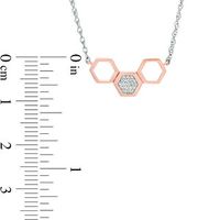 0.04 CT. T.W. Diamond Triple Hexagon Necklace in 10K Two-Tone Gold|Peoples Jewellers