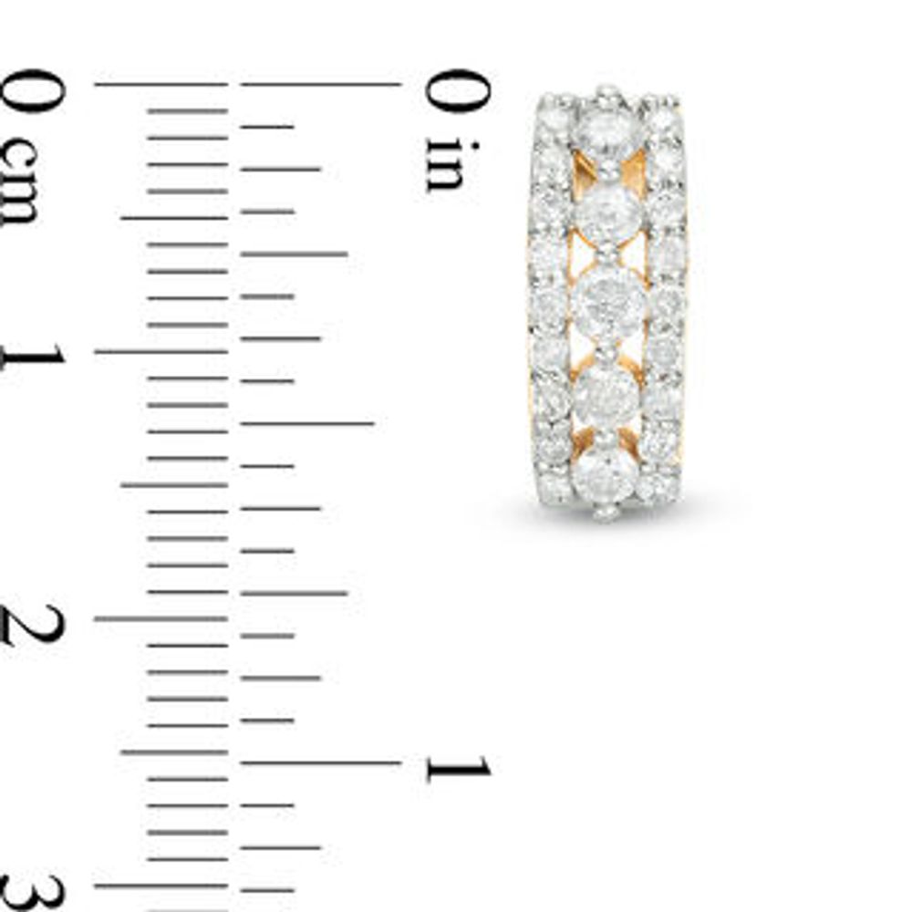 0.95 CT. T.W. Diamond Multi-Row Drop Earrings in 10K Gold|Peoples Jewellers