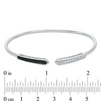 0.33 CT. T.W. Enhanced Black and White Diamond Open Flex Bangle in Sterling Silver|Peoples Jewellers