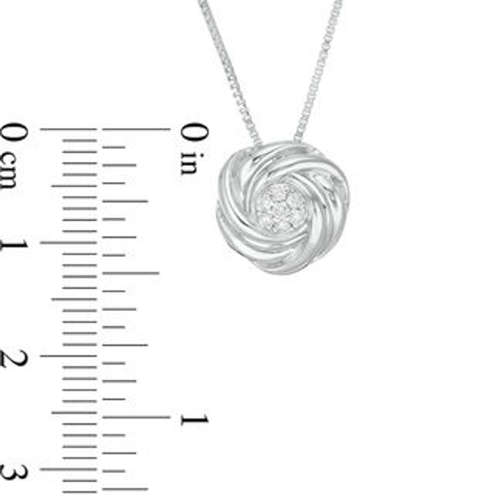 0.085 CT. T.W. Composite Diamond Love Knot Pendant in Sterling Silver|Peoples Jewellers