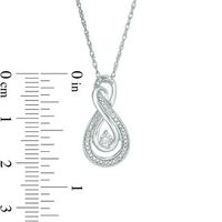 Diamond Accent Looped Infinity Pendant in Sterling Silver|Peoples Jewellers