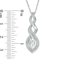 Diamond Accent Twist Flame Pendant in Sterling Silver|Peoples Jewellers