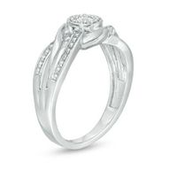 Diamond Accent Bypass Crossover Ring in Sterling Silver|Peoples Jewellers