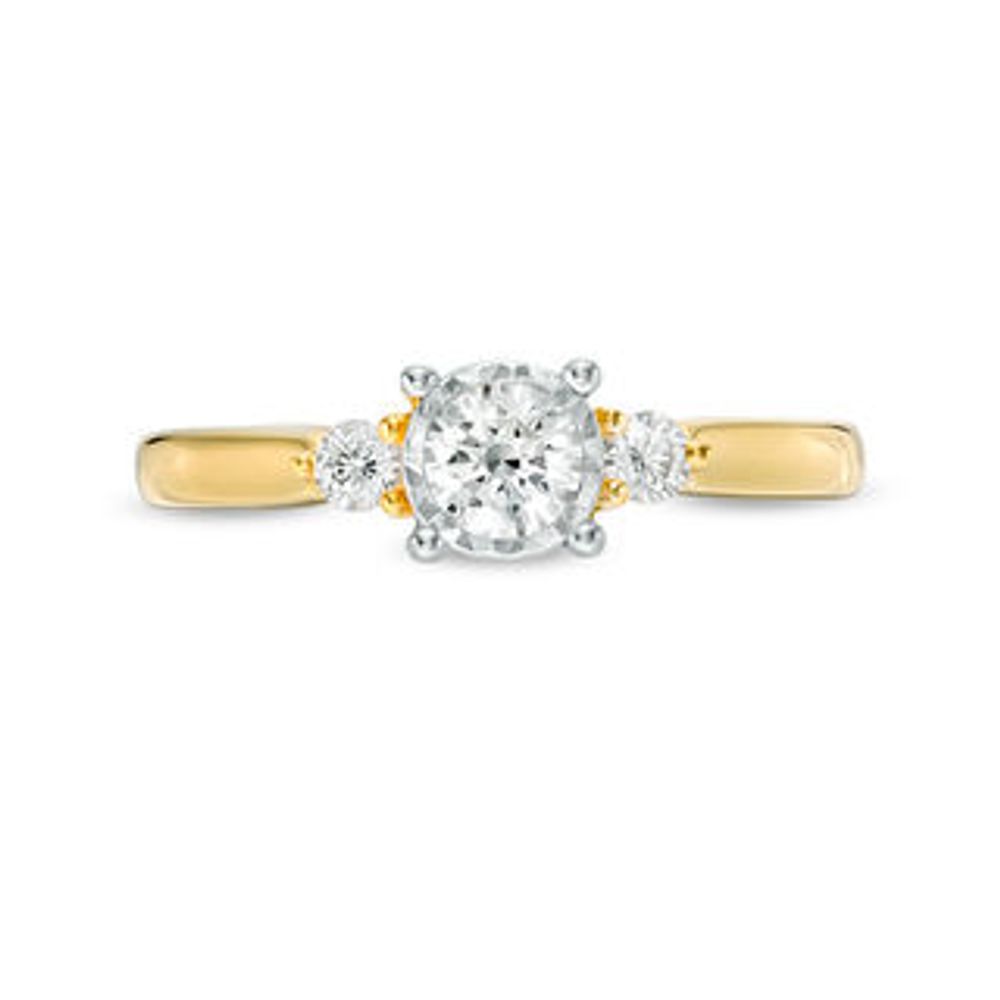 0.50 CT. T.W. Diamond Past Present Future® Engagement Ring in 10K Gold|Peoples Jewellers