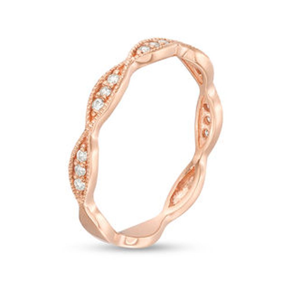 0.085 CT. T.W. Diamond Marquise Frame Vintage-Style Band in 10K Rose Gold|Peoples Jewellers