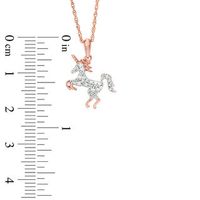 0.117 CT. T.W. Diamond Unicorn Pendant in Sterling Silver with 14K Rose Gold Plate|Peoples Jewellers