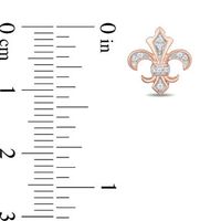 Enchanted Disney Aurora 0.04 CT. T.W. Diamond Fleur-de-Lis Stud Earrings in 10K Rose Gold|Peoples Jewellers