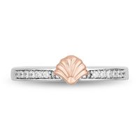 Enchanted Disney Ariel 0.085 CT. T.W. Diamond Seashell Ring in Sterling Silver and 10K Rose Gold|Peoples Jewellers