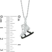 0.10 CT. T.W. Enhanced Black and White Diamond Ice Skate Pendant in Sterling Silver|Peoples Jewellers