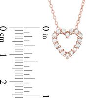 Lab-Created White Sapphire Heart Outline Necklace in Sterling Silver with 18K Rose Gold Plate|Peoples Jewellers