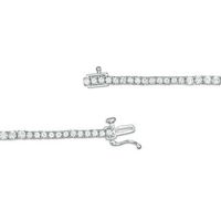 Lab-Created White Sapphire Tennis Necklace in Sterling Silver - 17"|Peoples Jewellers