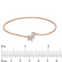 0.085 CT. T.W. Diamond Flower and Butterfly Bypass Open Flex Bangle in 10K Rose Gold|Peoples Jewellers