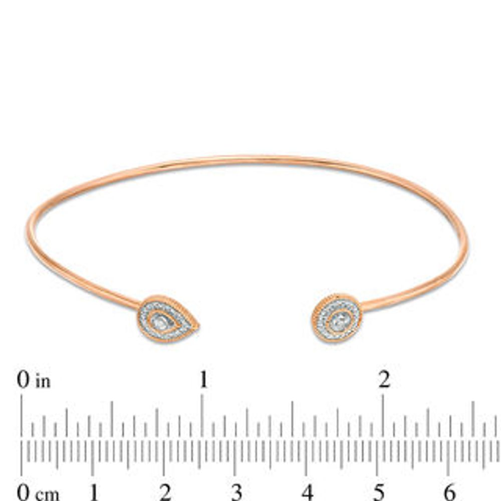 0.065 CT. T.W. Diamond Open Vintage-Style Flex Bangle in 10K Rose Gold|Peoples Jewellers