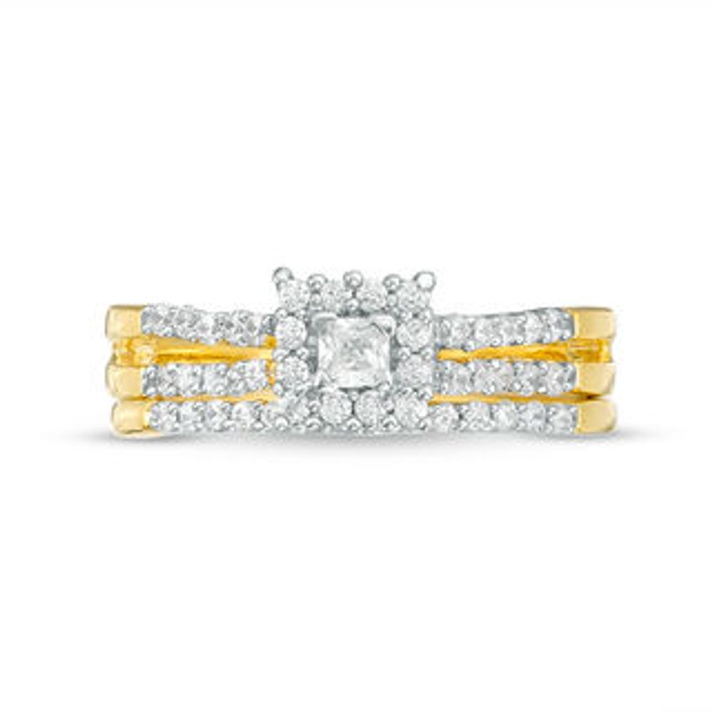 0.46 CT. T.W. Princess-Cut Diamond Frame Bridal Set in 10K Gold|Peoples Jewellers