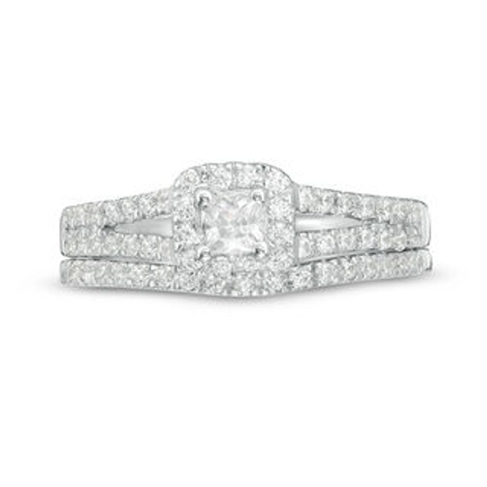 0.45 CT. T.W. Princess-Cut Diamond Frame Bridal Set in 10K White Gold|Peoples Jewellers