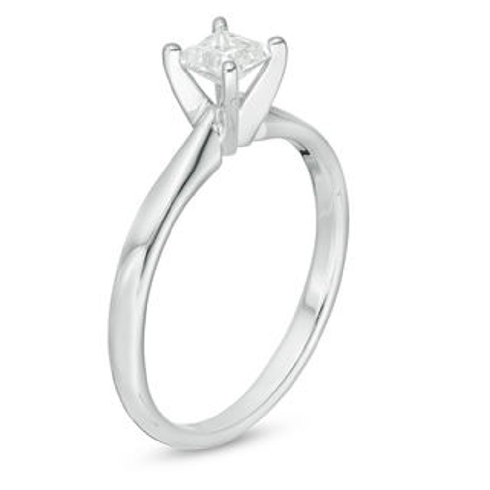 0.50 CT. Princess-Cut Diamond Solitaire Engagement Ring in 14K White Gold (J/I3)|Peoples Jewellers