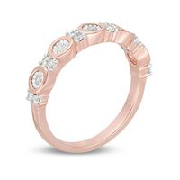 0.23 CT. T.W. Diamond Alternating Circle and Rectangle Stackable Band in 10K Rose Gold|Peoples Jewellers