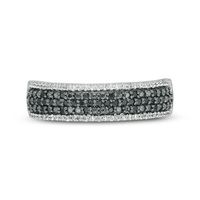 0.23 CT. T.W. Enhanced Black and White Diamond Multi-Row Band in 10K White Gold|Peoples Jewellers