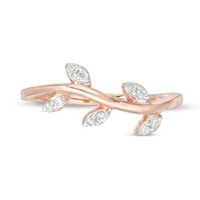 0.115 CT. T.W. Diamond Leaves on Vine Stackable Band in 10K Rose Gold|Peoples Jewellers