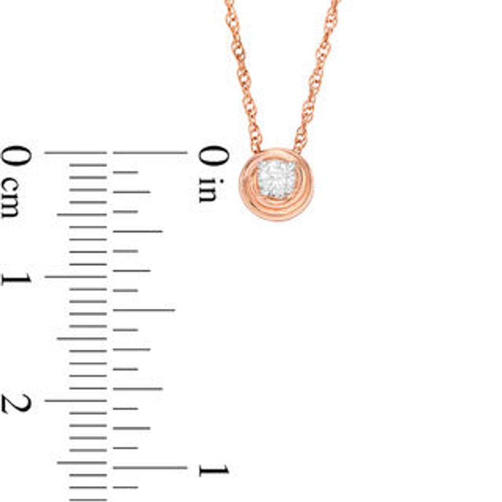 0.23 CT. T.W. Diamond Solitaire Swirl Pendant and Stud Earrings Set in 10K Rose Gold|Peoples Jewellers