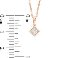 CT. T.W. Diamond Solitaire Tilted Square Pendant and Stud Earrings Set in 10K Rose Gold|Peoples Jewellers