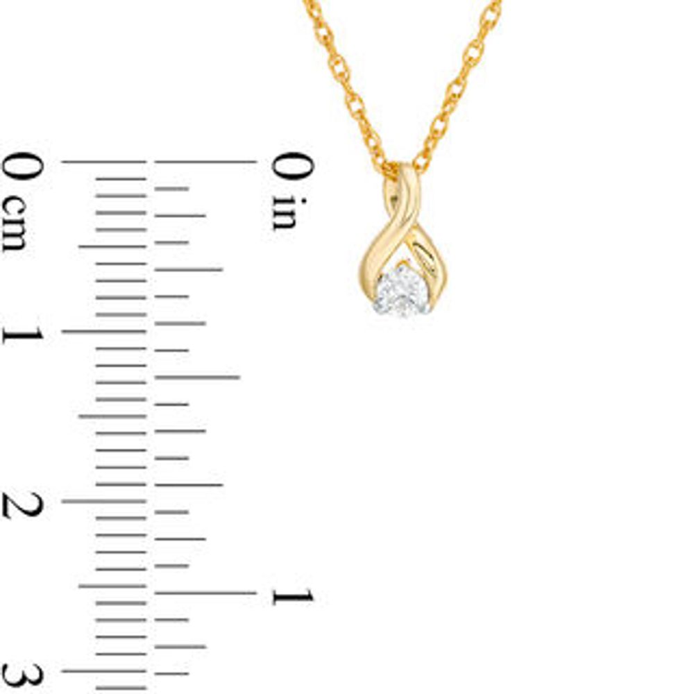 CT. T.W. Diamond Solitaire Twist Pendant and Stud Earrings Set in 10K Gold|Peoples Jewellers