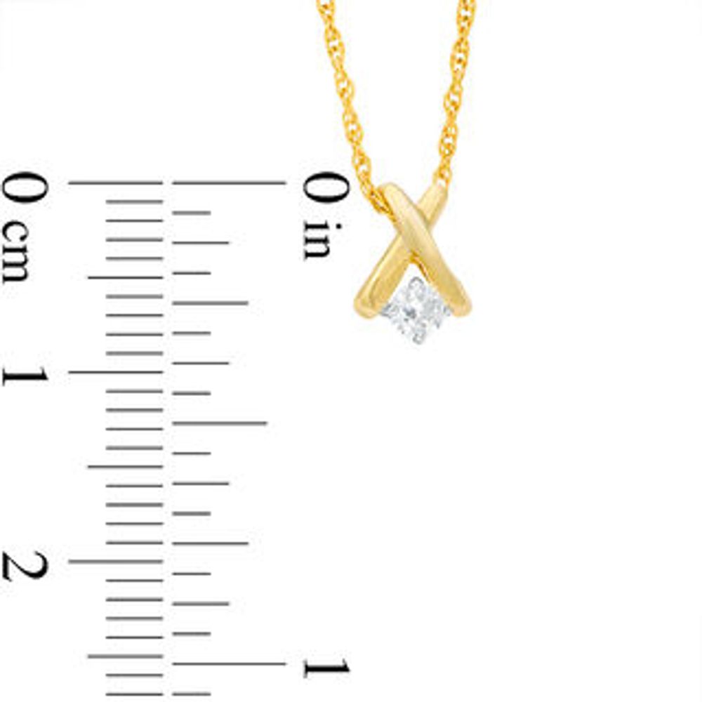 CT. T.W. Diamond Solitaire "X" Pendant and Stud Earrings Set in 10K Gold|Peoples Jewellers