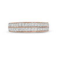 CT. T.W. Diamond Double Row Vintage-Style Band in 10K Rose Gold|Peoples Jewellers