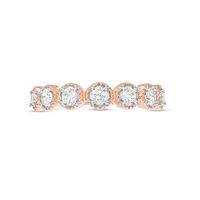 0.45 CT. T.W. Diamond Frame Seven Stone Vintage-Style Stackable Band in 10K Rose Gold|Peoples Jewellers
