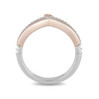 Enchanted Disney Princess 0.085 CT. T.W. Diamond Tiara Stacked Ring in Sterling Silver and 10K Rose Gold|Peoples Jewellers