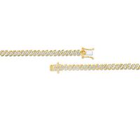 1.98 CT. T.W. Diamond Two-Stone "S" Curve Tennis Necklace in Sterling Silver with Yellow Rhodium - 17"|Peoples Jewellers