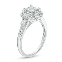 1.50 CT. T.W. Quad Princess-Cut Diamond Frame Engagement Ring in 14K White Gold|Peoples Jewellers