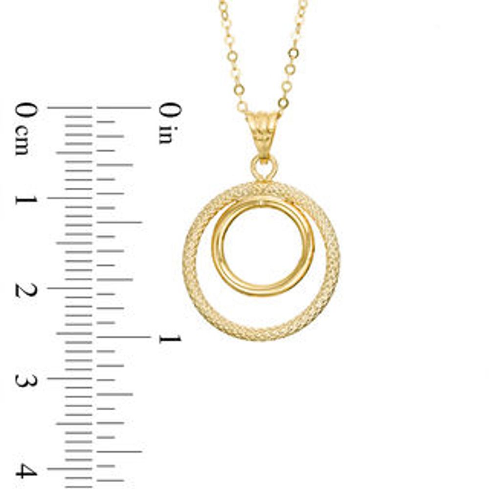 Diamond-Cut Double Circle Pendant in 14K Gold - 20"|Peoples Jewellers