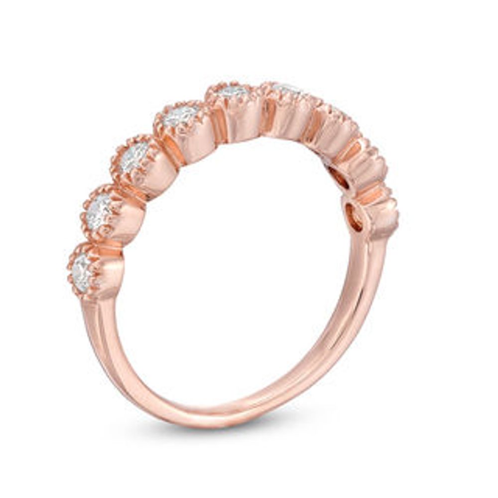 0.45 CT. T.W. Diamond Vintage-Style Nine Stone Anniversary Band in 10K Rose Gold|Peoples Jewellers