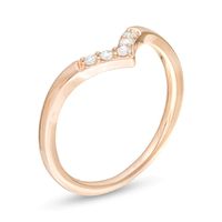 0.085 CT. T.W. Diamond Five Stone Chevron Anniversary Band in 10K Rose Gold|Peoples Jewellers