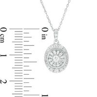0.50 CT. T.W. Diamond Oval Frame Pendant in 10K White Gold|Peoples Jewellers