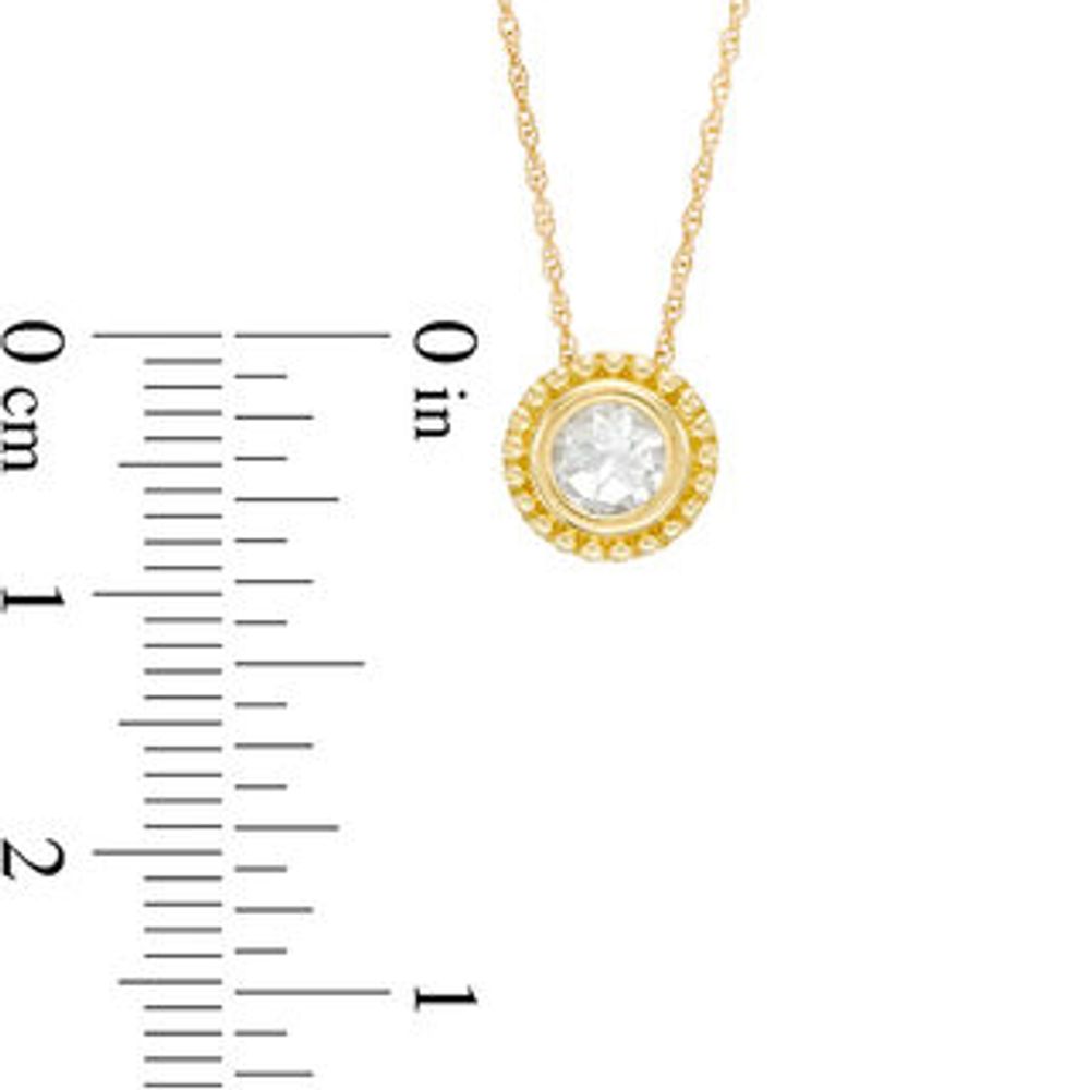 5.0mm White Topaz Bead Frame Pendant in 10K Gold|Peoples Jewellers