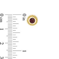 4.0mm Garnet Bead Frame Stud Earrings in 10K Gold|Peoples Jewellers