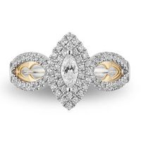 Enchanted Disney Jasmine 0.75 CT. T.W. Marquise Diamond Double Frame Engagement Ring in 14K Two-Tone Gold|Peoples Jewellers