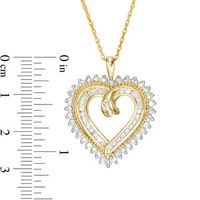 0.95 CT. T.W. Diamond Sunburst Heart Pendant in 10K Gold|Peoples Jewellers