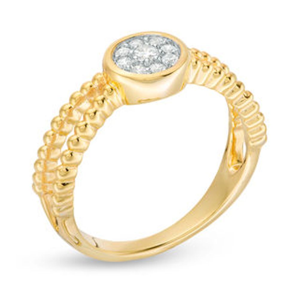 0.13 CT .T.W. Composite Diamond Beaded Split Shank Ring in 10K Gold|Peoples Jewellers