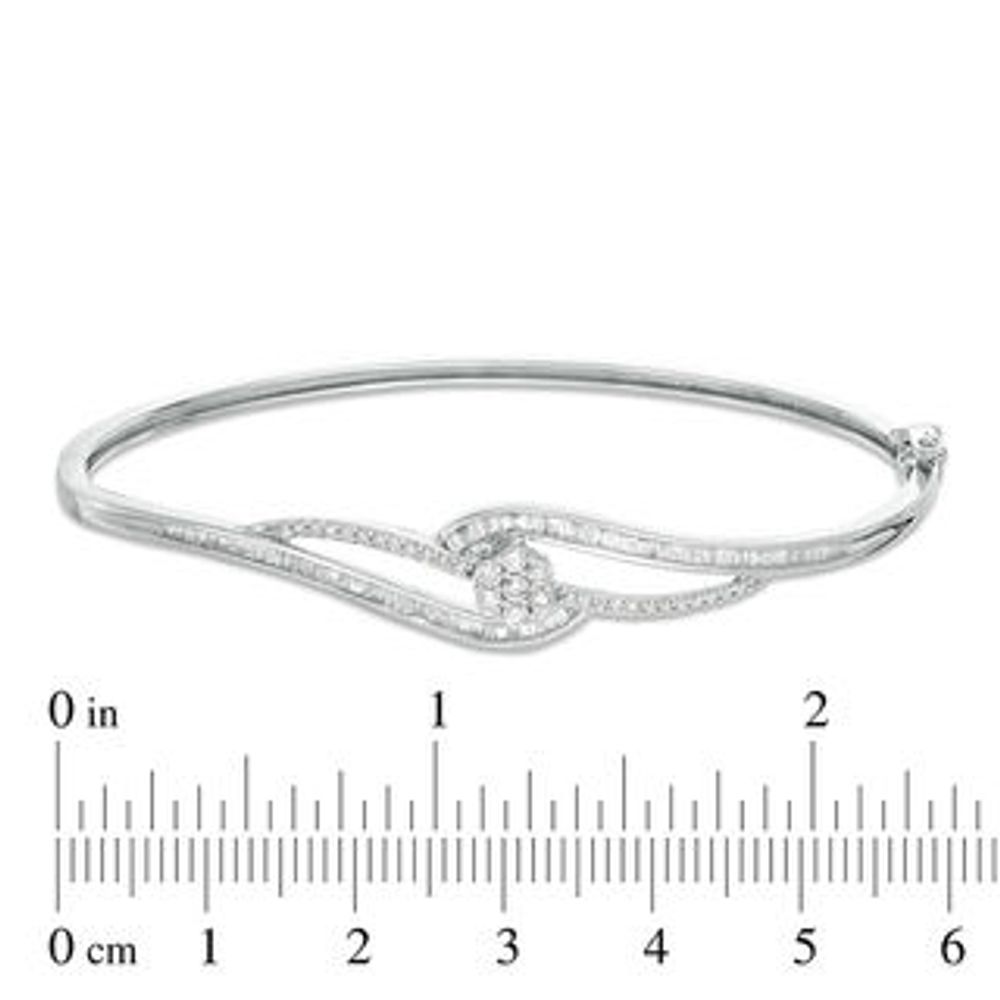 0.75 CT. T.W. Composite Diamond Bypass Bangle in 10K White Gold|Peoples Jewellers