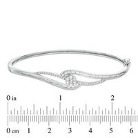 0.75 CT. T.W. Composite Diamond Bypass Bangle in 10K White Gold|Peoples Jewellers